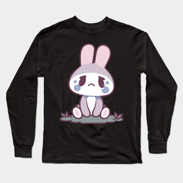 Crying Bunny Long Sleeve T-Shirt by Depressed Bunny